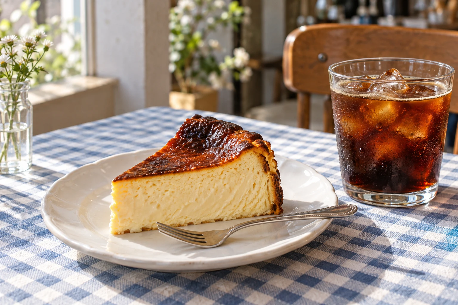 チーズケーキとアイスコーヒーのイメージ